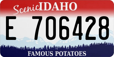 ID license plate E706428