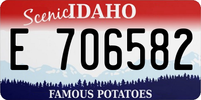 ID license plate E706582