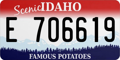 ID license plate E706619