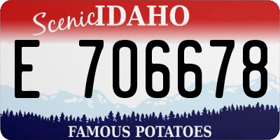 ID license plate E706678