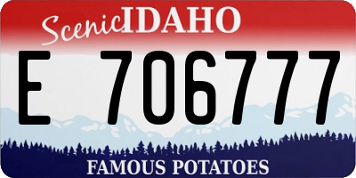 ID license plate E706777