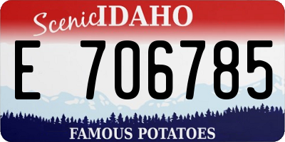 ID license plate E706785
