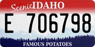 ID license plate E706798