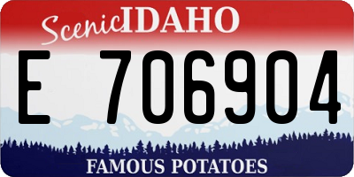 ID license plate E706904
