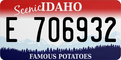 ID license plate E706932