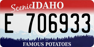 ID license plate E706933