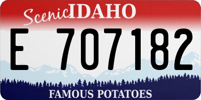 ID license plate E707182
