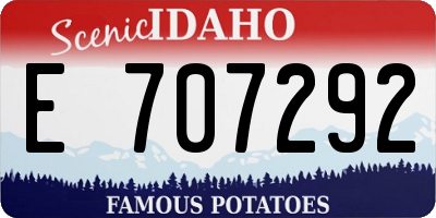 ID license plate E707292