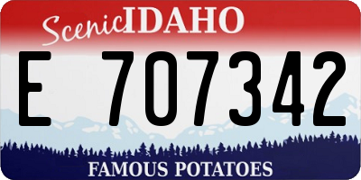 ID license plate E707342