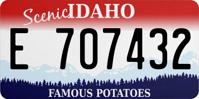 ID license plate E707432