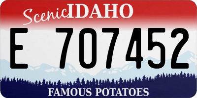 ID license plate E707452