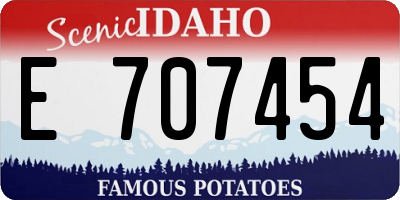 ID license plate E707454