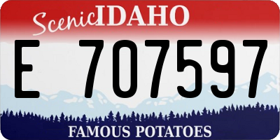 ID license plate E707597