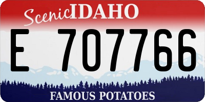 ID license plate E707766