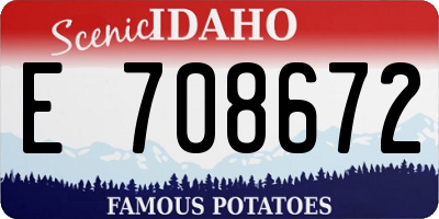 ID license plate E708672