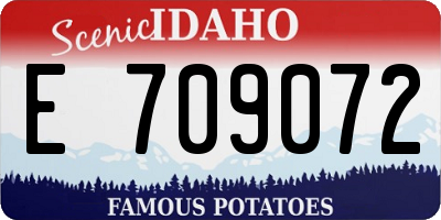 ID license plate E709072
