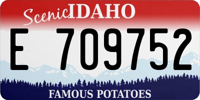 ID license plate E709752