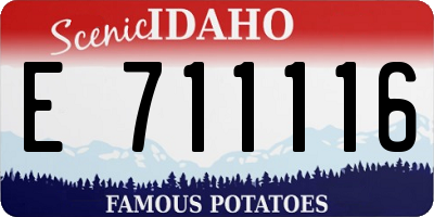ID license plate E711116