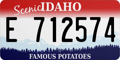 ID license plate E712574