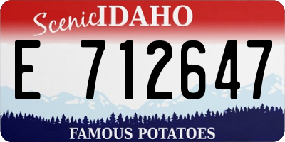 ID license plate E712647