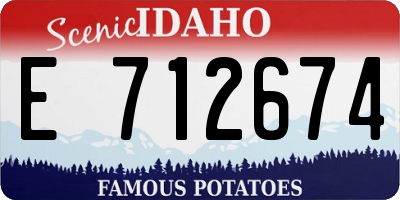 ID license plate E712674
