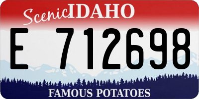 ID license plate E712698