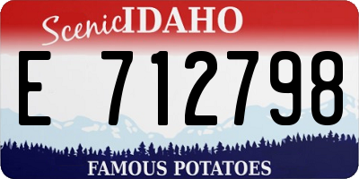 ID license plate E712798