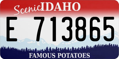 ID license plate E713865