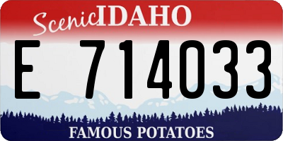 ID license plate E714033