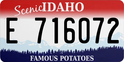 ID license plate E716072