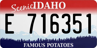 ID license plate E716351