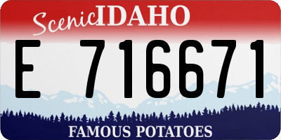 ID license plate E716671