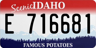ID license plate E716681
