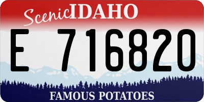 ID license plate E716820