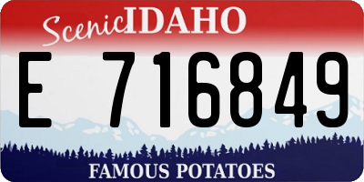 ID license plate E716849
