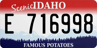 ID license plate E716998