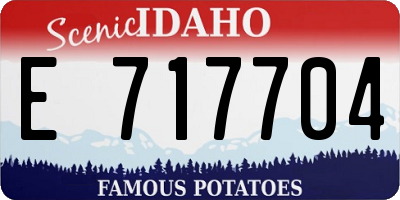 ID license plate E717704