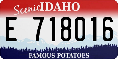 ID license plate E718016