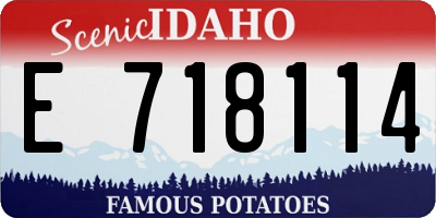 ID license plate E718114