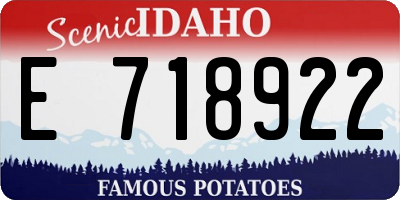 ID license plate E718922