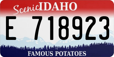 ID license plate E718923