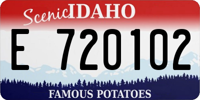 ID license plate E720102