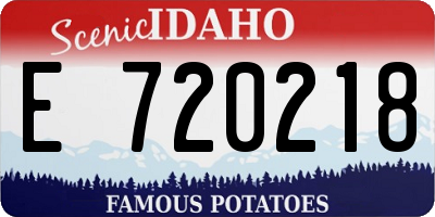ID license plate E720218