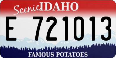 ID license plate E721013