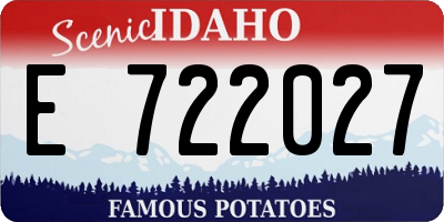 ID license plate E722027