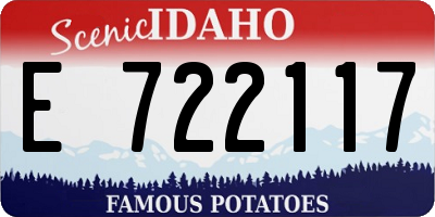 ID license plate E722117