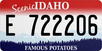 ID license plate E722206