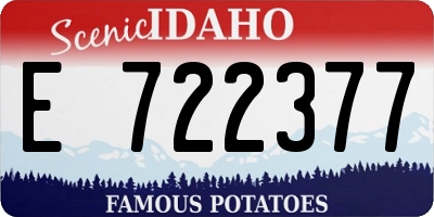 ID license plate E722377