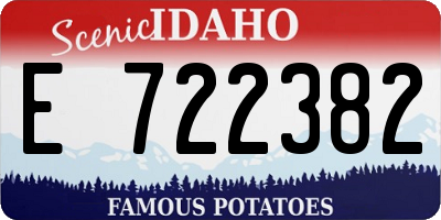 ID license plate E722382