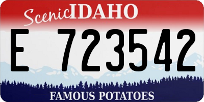 ID license plate E723542